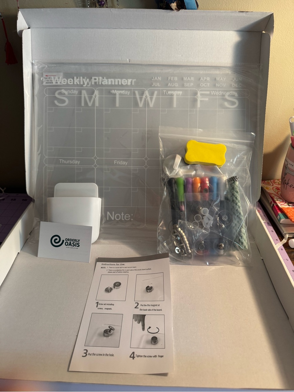 Clear Acrylic Planner Kit with Accessories - Clear